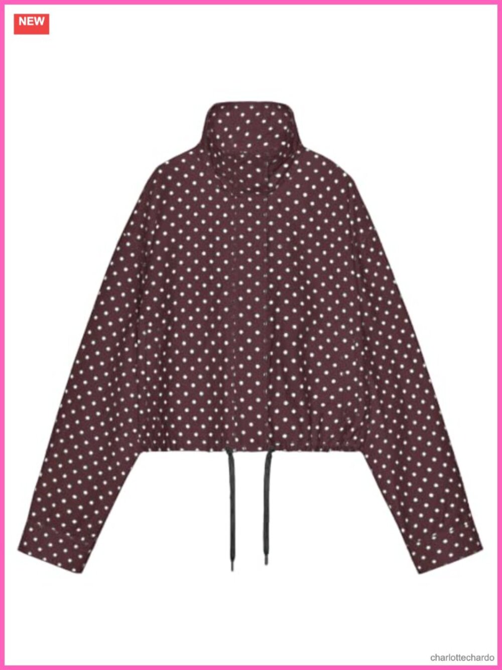 Women Lightweight Cropped Bomber Jacket Zip Up Polka Dot